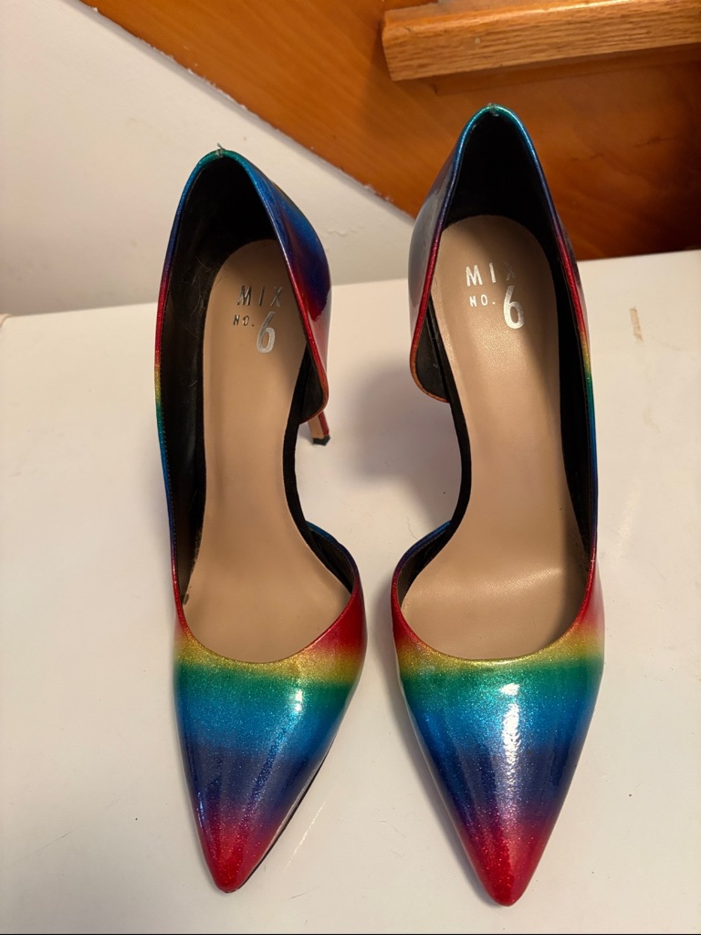 Mix No. 6 Rainbow Gradient Pointed-Toe Stilettos - Picture 2 of 6